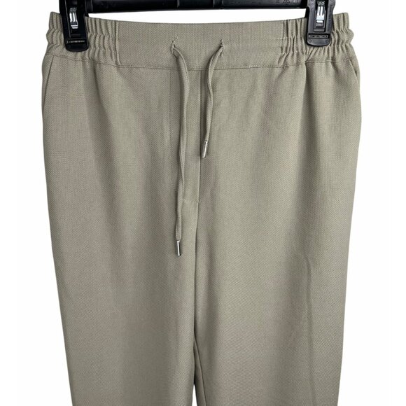 Zara Womens Olive Tapered Drawstring Waist Pants With Elastic‎ Band & Pockets XS - Picture 3 of 8